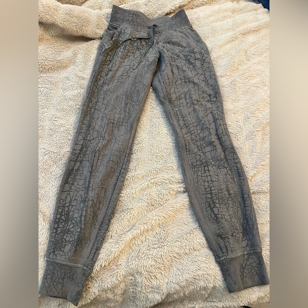 Lululemon joggers . Size 2, drawstring and pockets, grey/brown, great condition